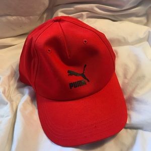 Never worn! Red and black puma baseball cap